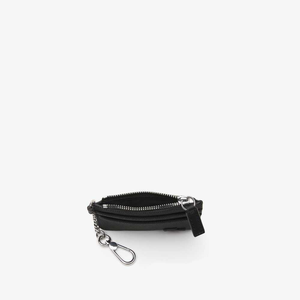 Black Lacoste 4 Slot Zipped Card Holder | YSWTOK-129