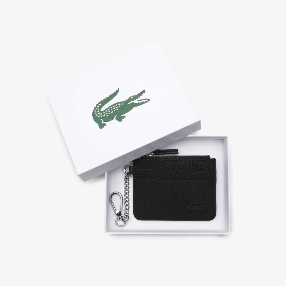 Black Lacoste 4 Slot Zipped Card Holder | YSWTOK-129