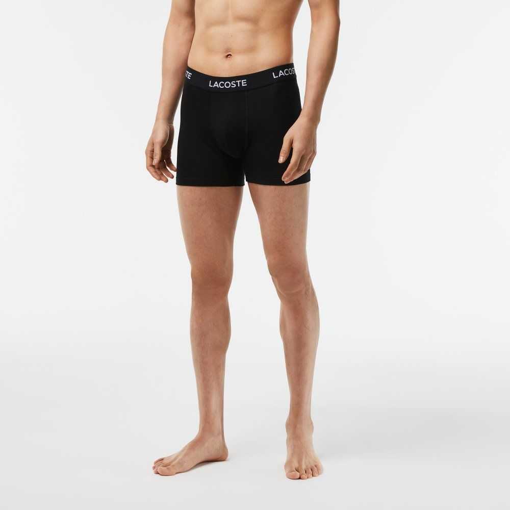 Black Lacoste 5-Pack Logo Waist Boxers | LFSUWK-165