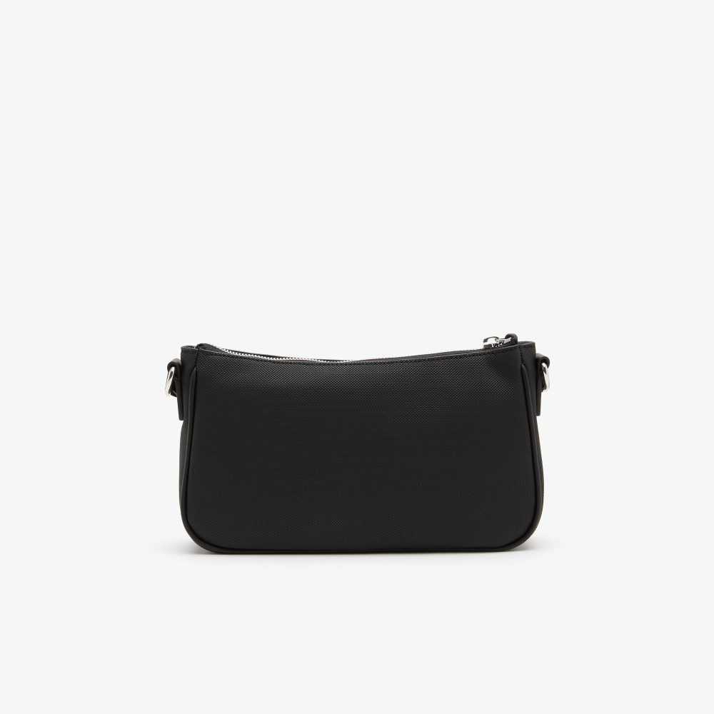 Black Lacoste Adjustable Strap Crossbody Bag | NCVHFX-251