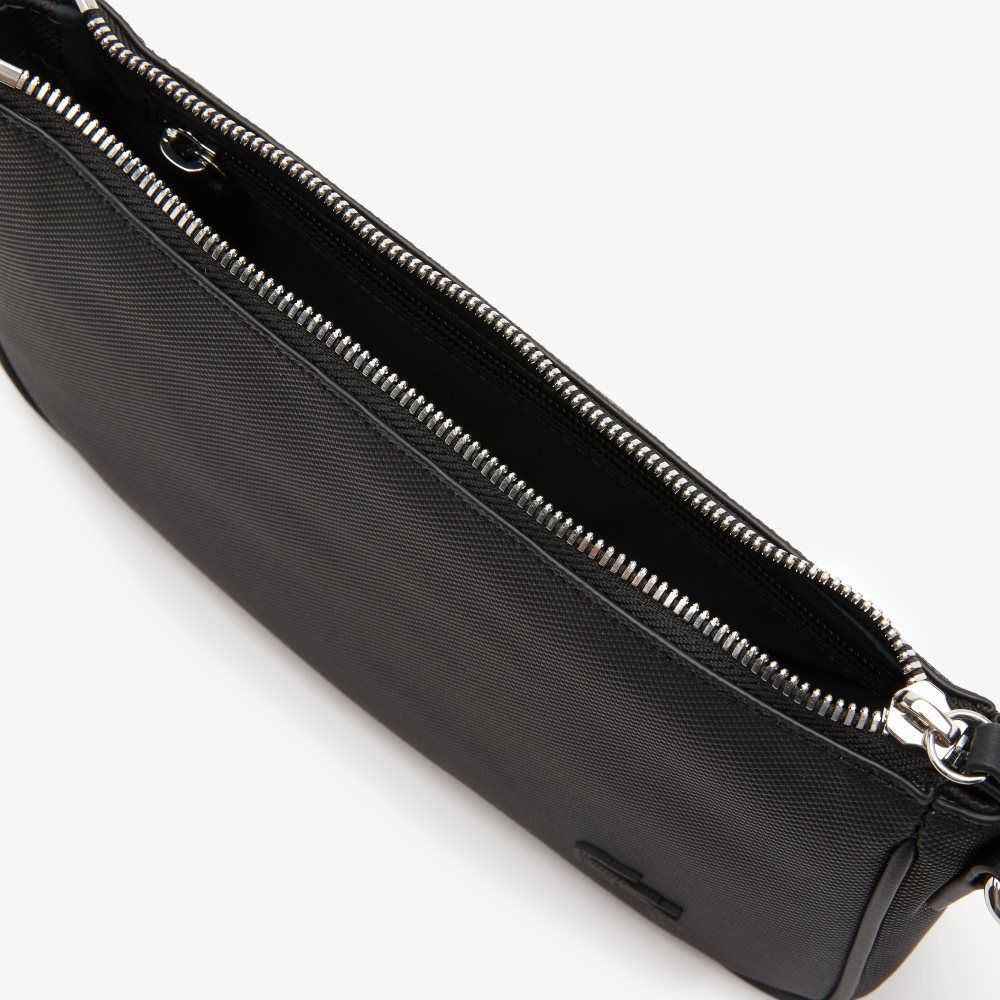 Black Lacoste Adjustable Strap Crossbody Bag | NCVHFX-251