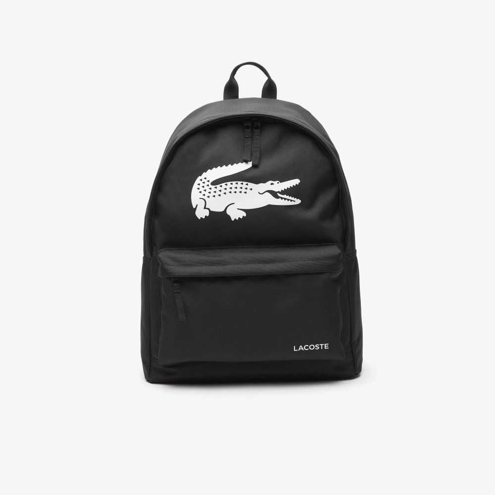 Black Lacoste Backpack with Laptop Pocket | ILTKVP-941