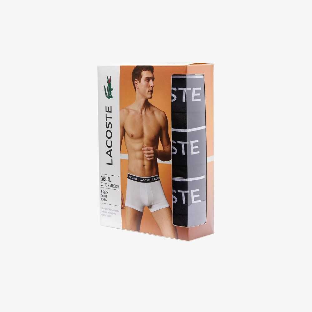 Black Lacoste Casual Boxer Brief 3-Pack | LEMBNS-481