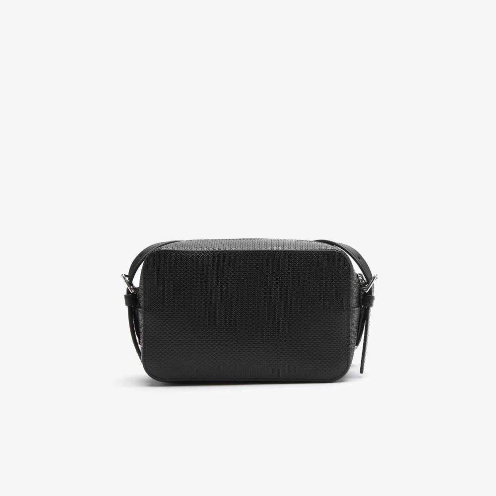 Black Lacoste Chantaco Pique Leather Small Shoulder Bag | LTRAKY-391