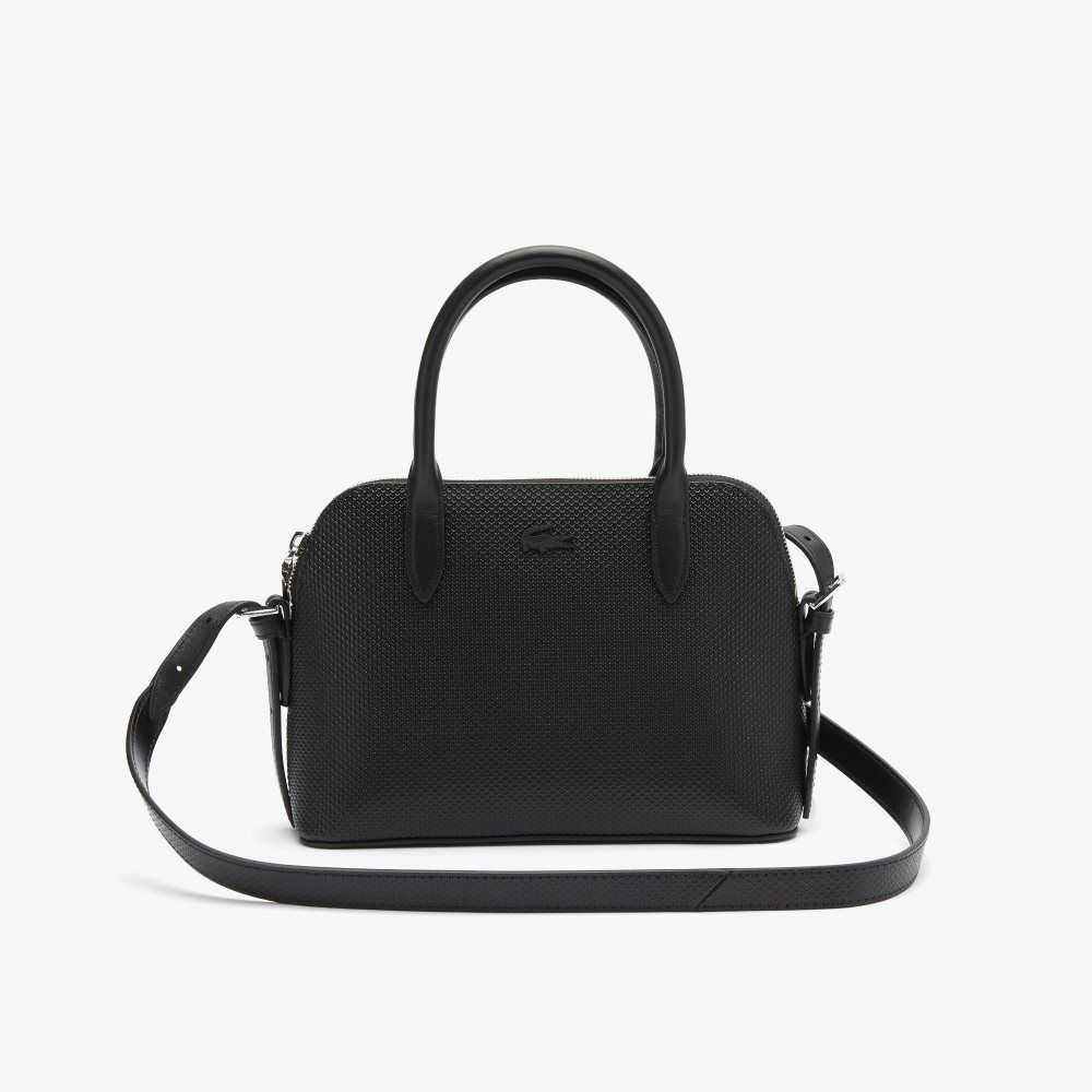 Black Lacoste Chantaco Pique Leather Top Handle Bag | FVXTPY-815