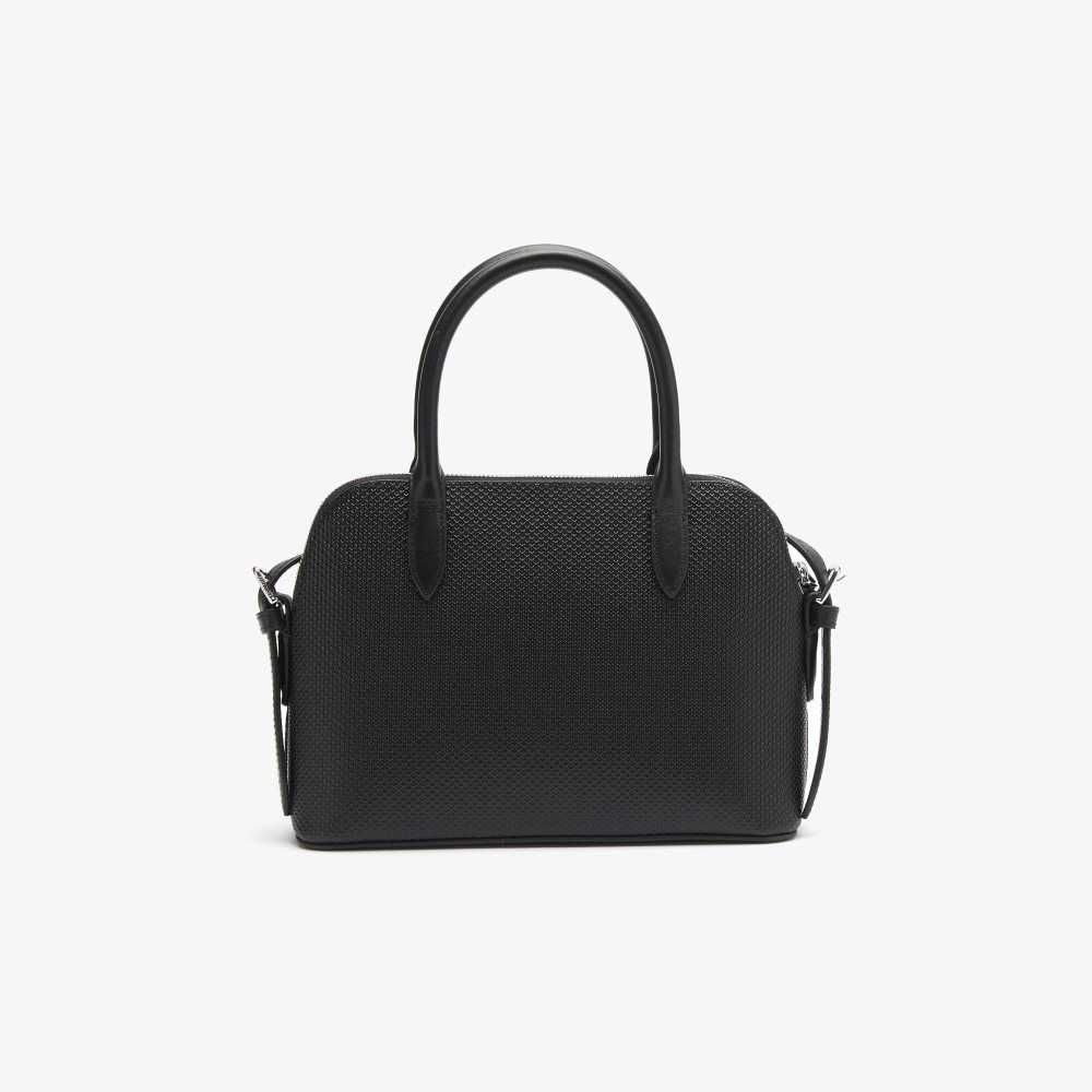 Black Lacoste Chantaco Pique Leather Top Handle Bag | FVXTPY-815