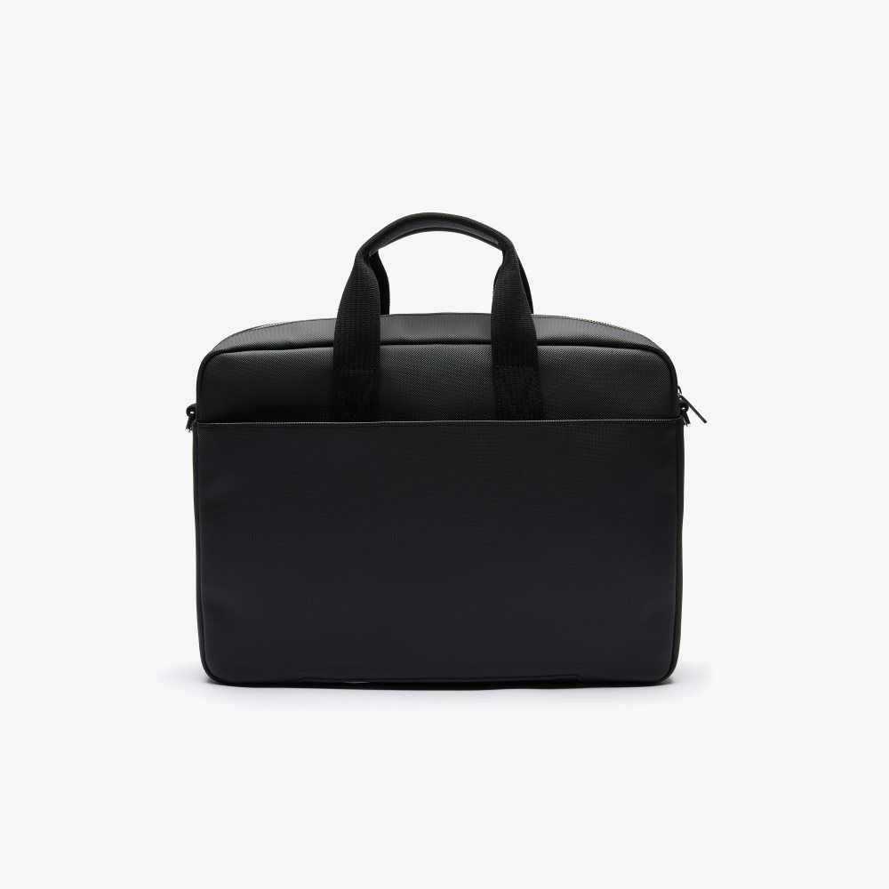 Black Lacoste Classic Petit Pique Computer Bag | PGMVQC-436