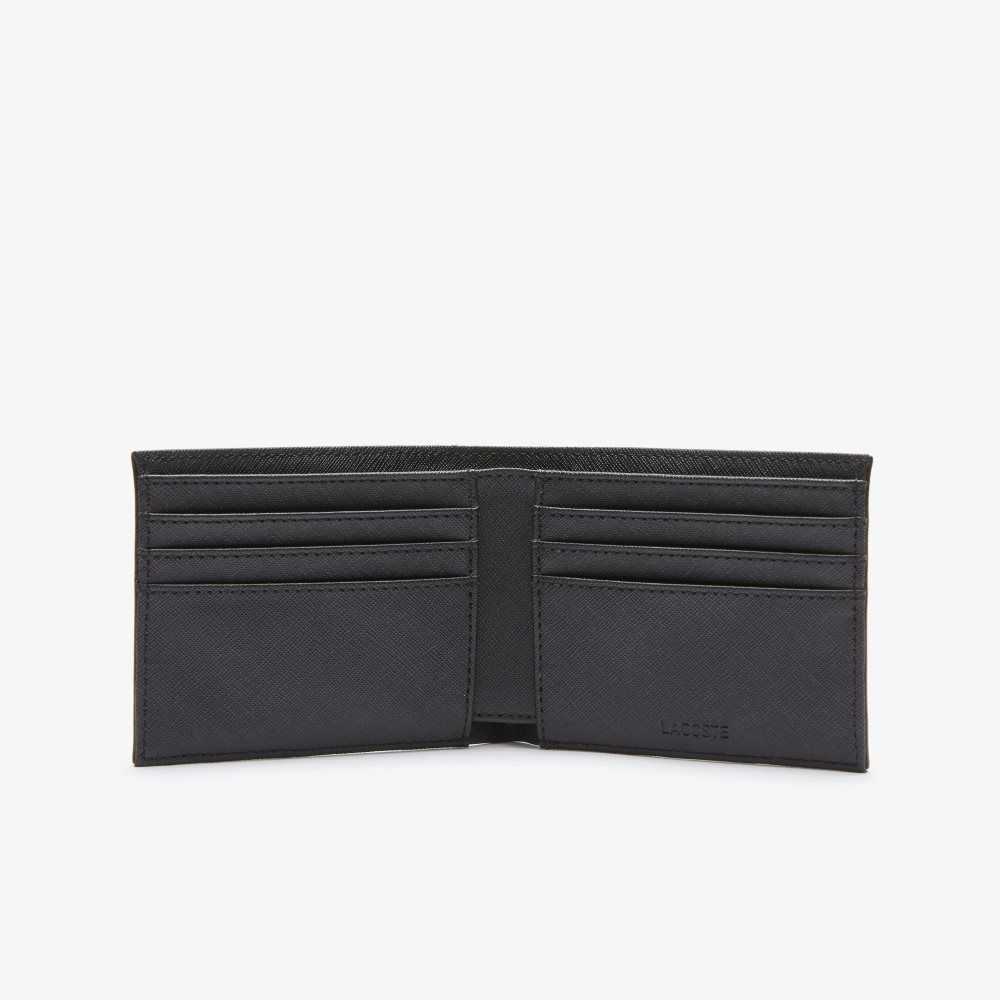 Black Lacoste Classic Petit Pique Six Card Wallet | DHYMUX-839