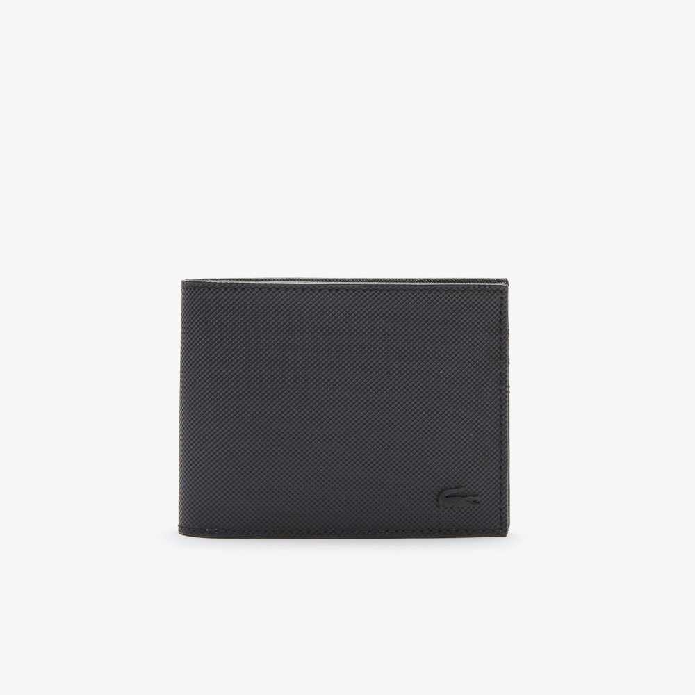 Black Lacoste Classic Petit Pique Six Card Wallet | DHYMUX-839