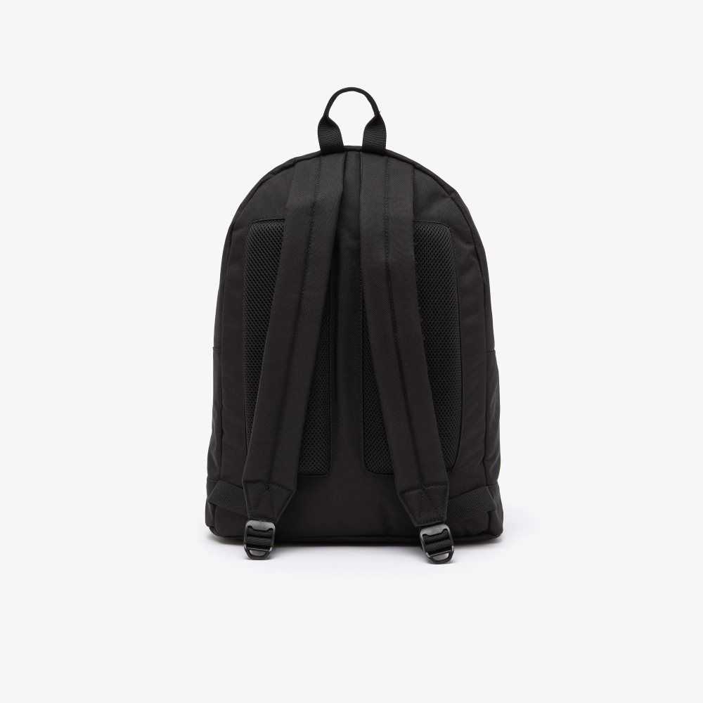 Black Lacoste Computer Compartment Backpack | ZIVCFE-157