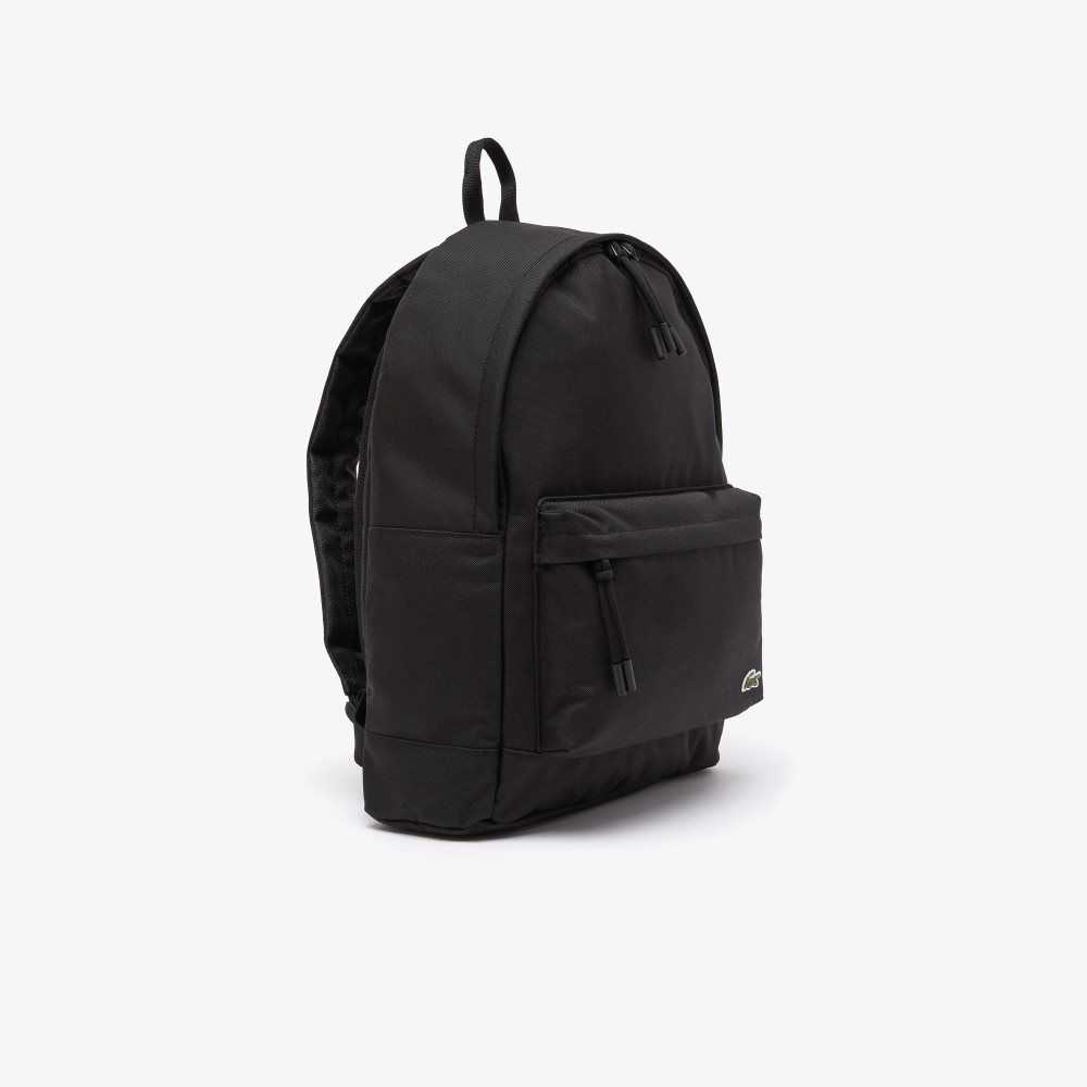 Black Lacoste Computer Compartment Backpack | ZIVCFE-157