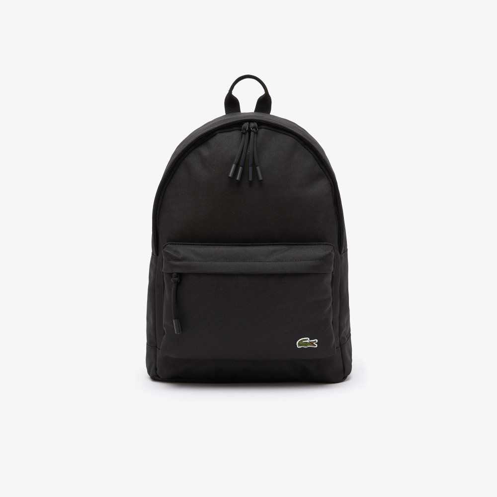 Black Lacoste Computer Compartment Backpack | ZIVCFE-157