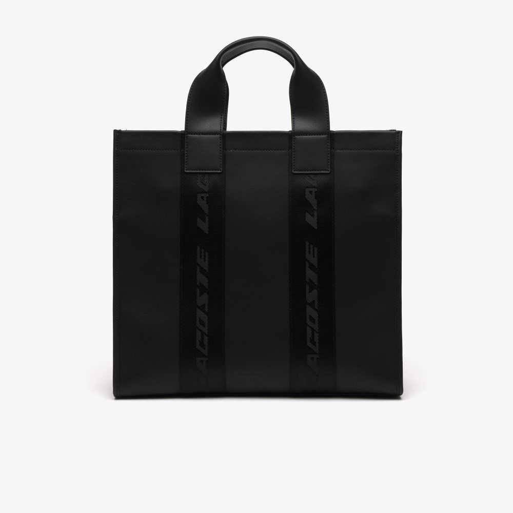 Black Lacoste Contrast Print Tote | MIGUDE-234