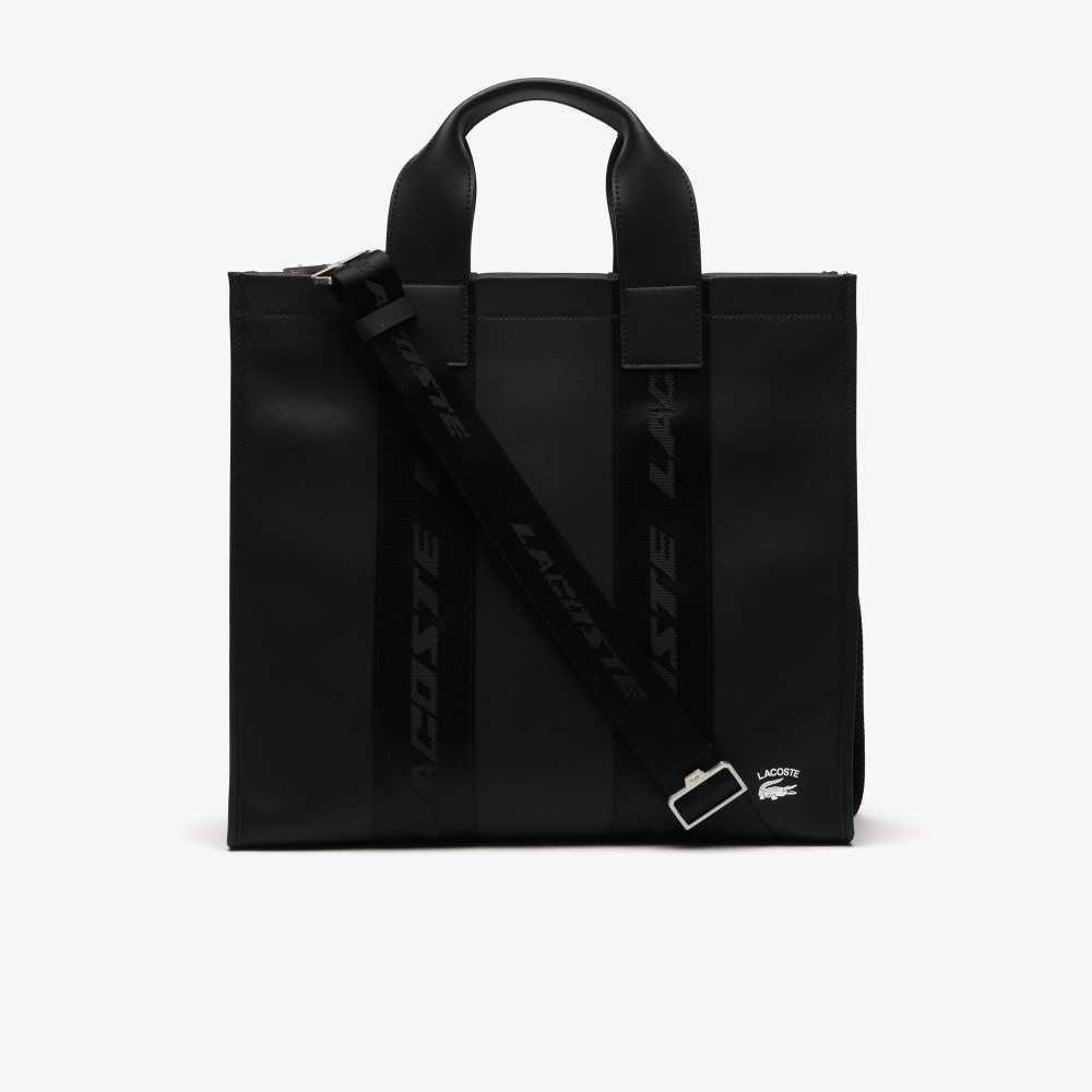 Black Lacoste Contrast Print Tote | MIGUDE-234