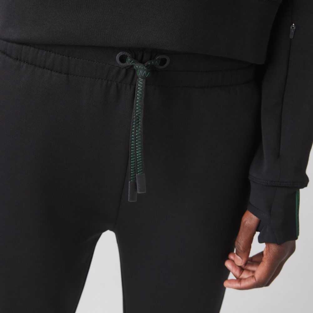 Black Lacoste Cotton Jersey Trackpants | GZNOUH-037