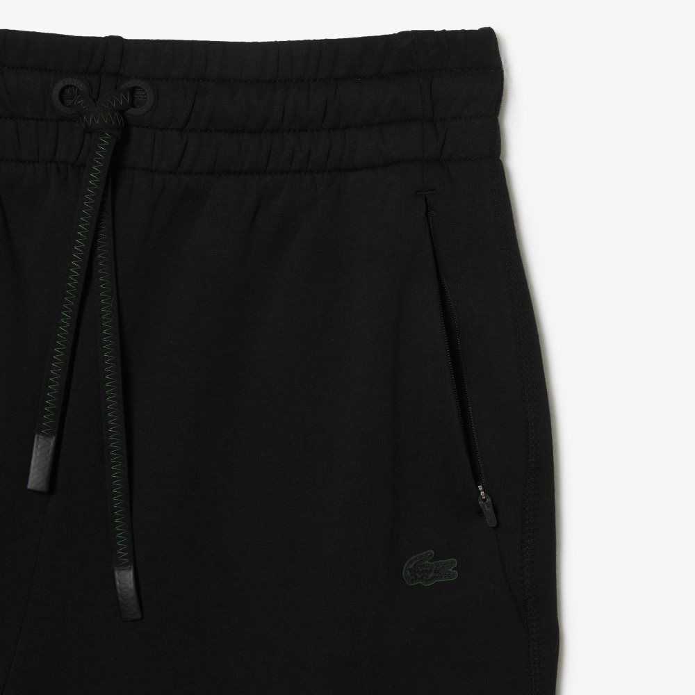 Black Lacoste Cotton Jersey Trackpants | GZNOUH-037