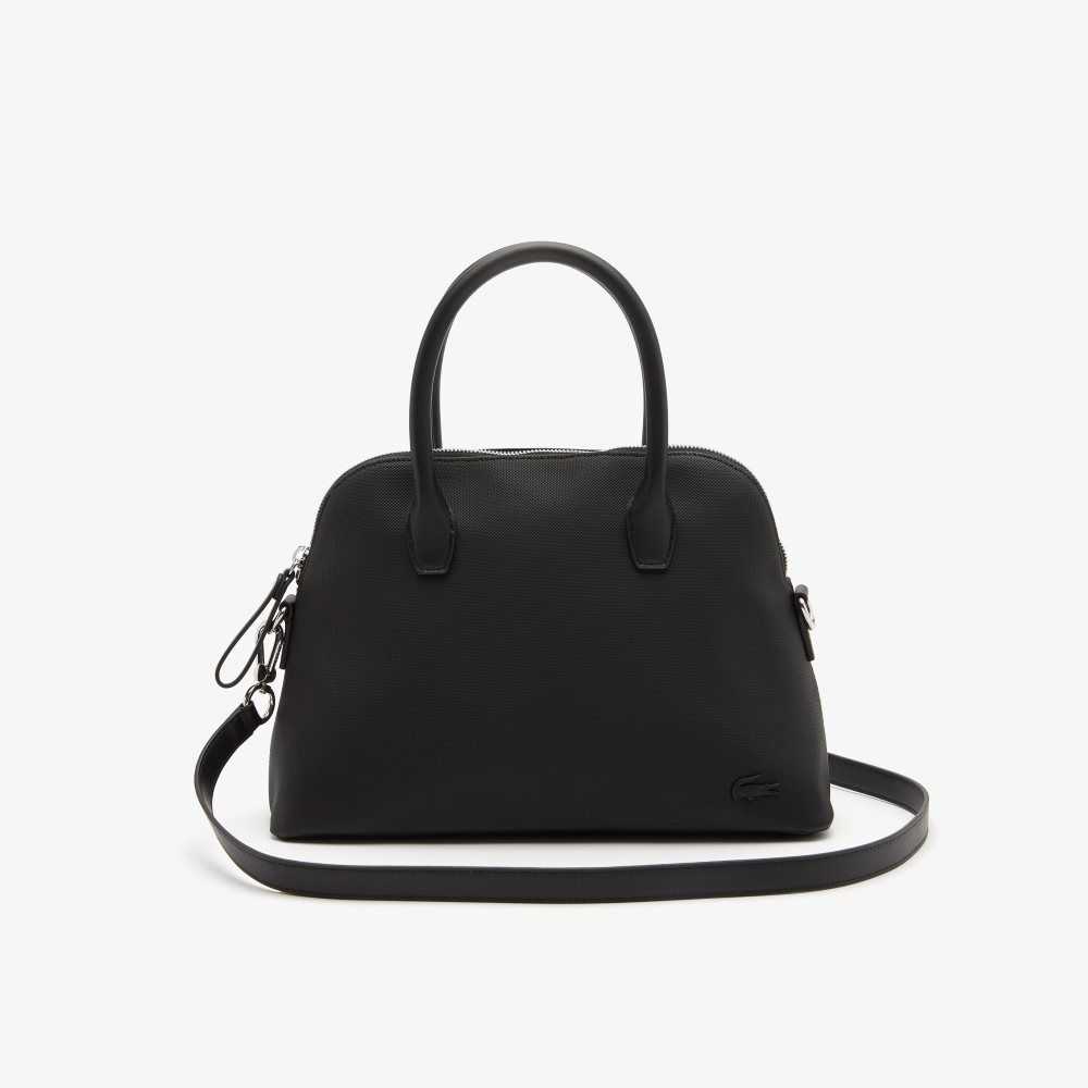 Black Lacoste Detachable Strap Bugatti Bag | STEAXF-208