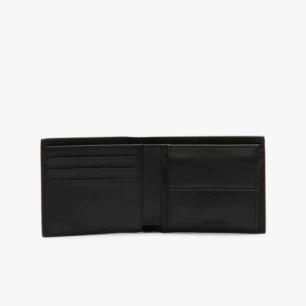 Black Lacoste Fitzgerald Leather Wallet | VGHCPJ-872