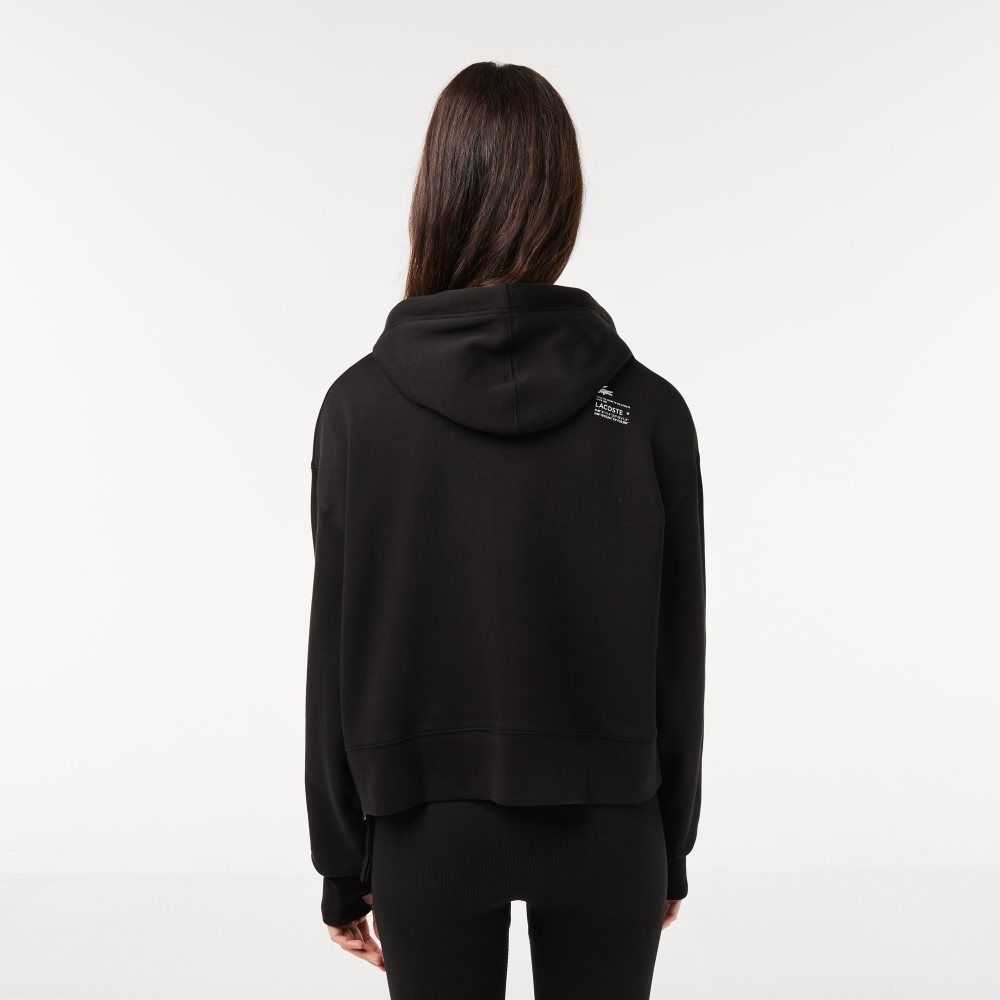 Black Lacoste Hooded Sweatshirt | XPACZW-810
