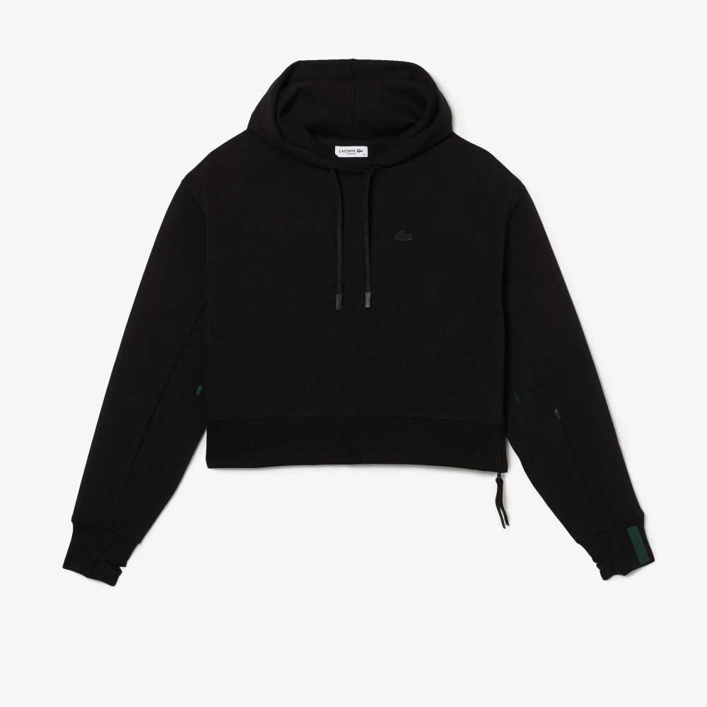 Black Lacoste Hooded Sweatshirt | XPACZW-810