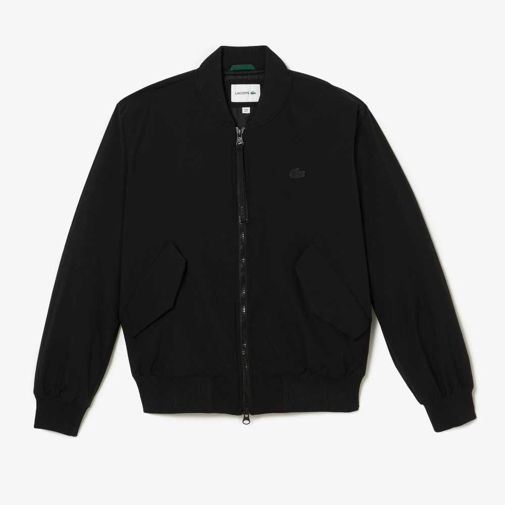 Black Lacoste Insulated Padded Bomber Jacket | ZLXUQO-359