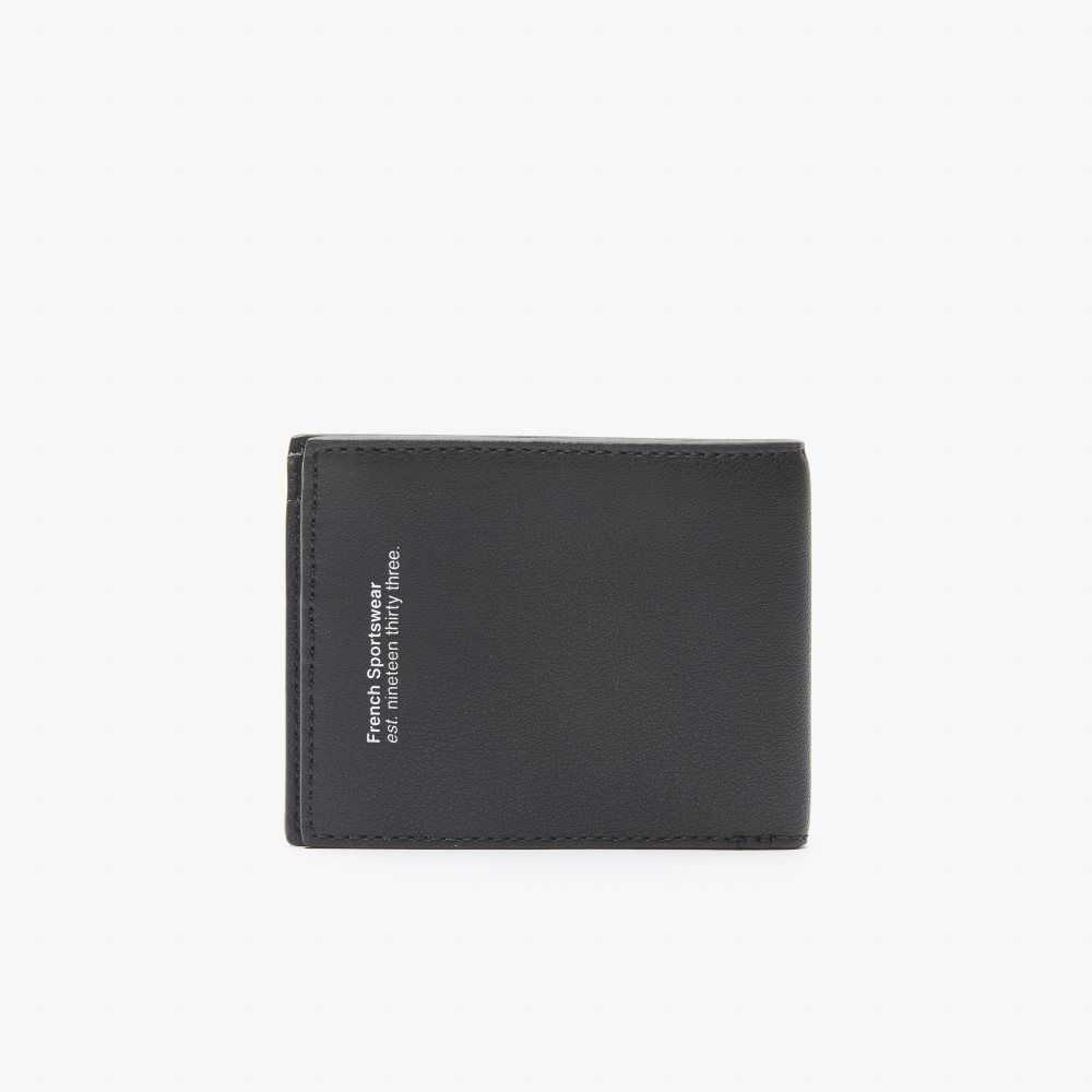 Black Lacoste Interior Card Slot Foldable Wallet | RQUAMN-539