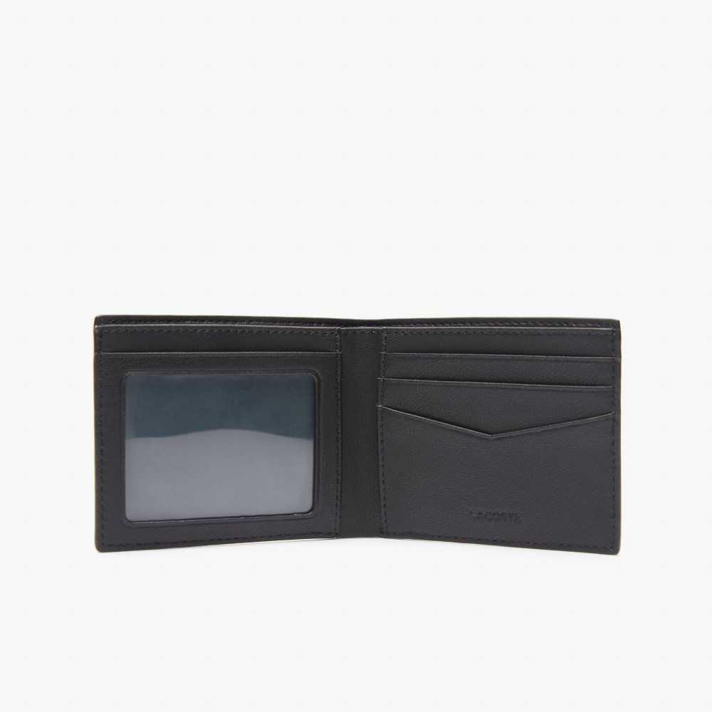 Black Lacoste Interior Card Slot Foldable Wallet | RQUAMN-539