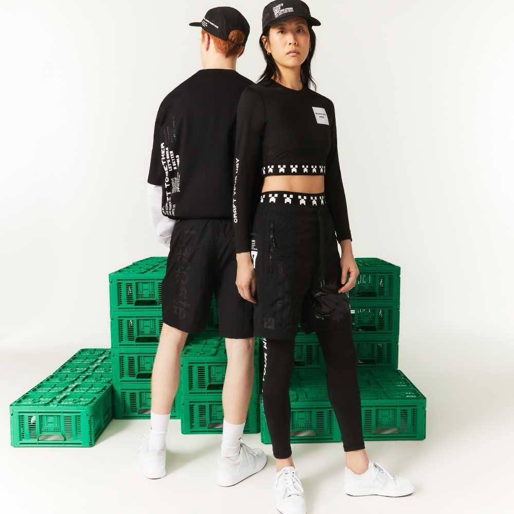 Black Lacoste LIVE x Minecraft Nylon Bermuda Shorts | EYSJXN-710