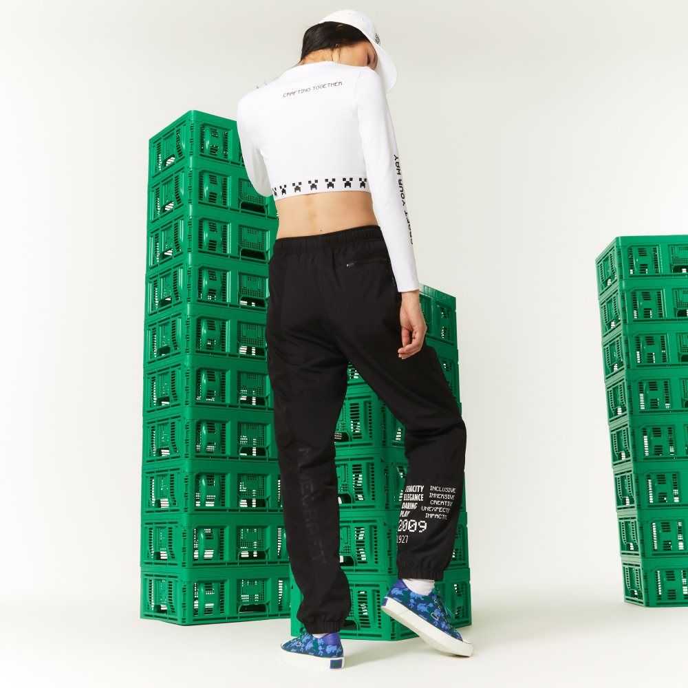 Black Lacoste LIVE x Minecraft Nylon Trackpants | IZBMKH-605