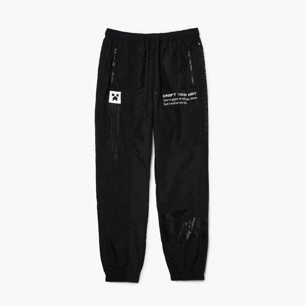 Black Lacoste LIVE x Minecraft Nylon Trackpants | IZBMKH-605