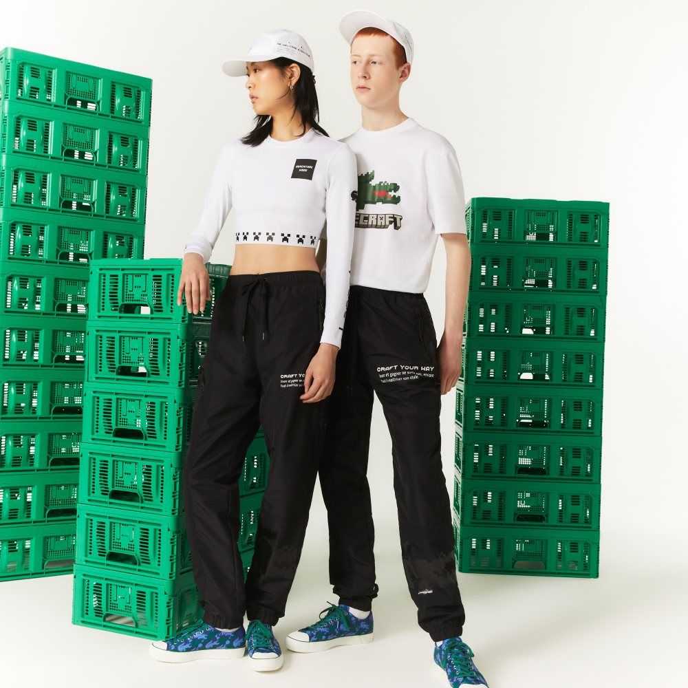 Black Lacoste LIVE x Minecraft Nylon Trackpants | IZBMKH-605