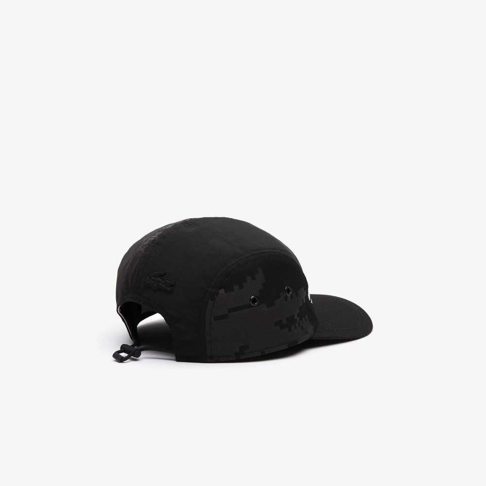 Black Lacoste LIVE x Minecraft Print Nylon Cap | ALGHNJ-824