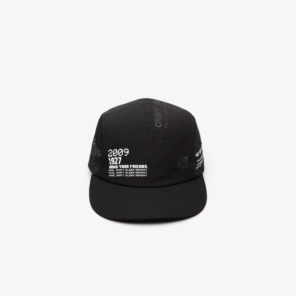 Black Lacoste LIVE x Minecraft Print Nylon Cap | ALGHNJ-824