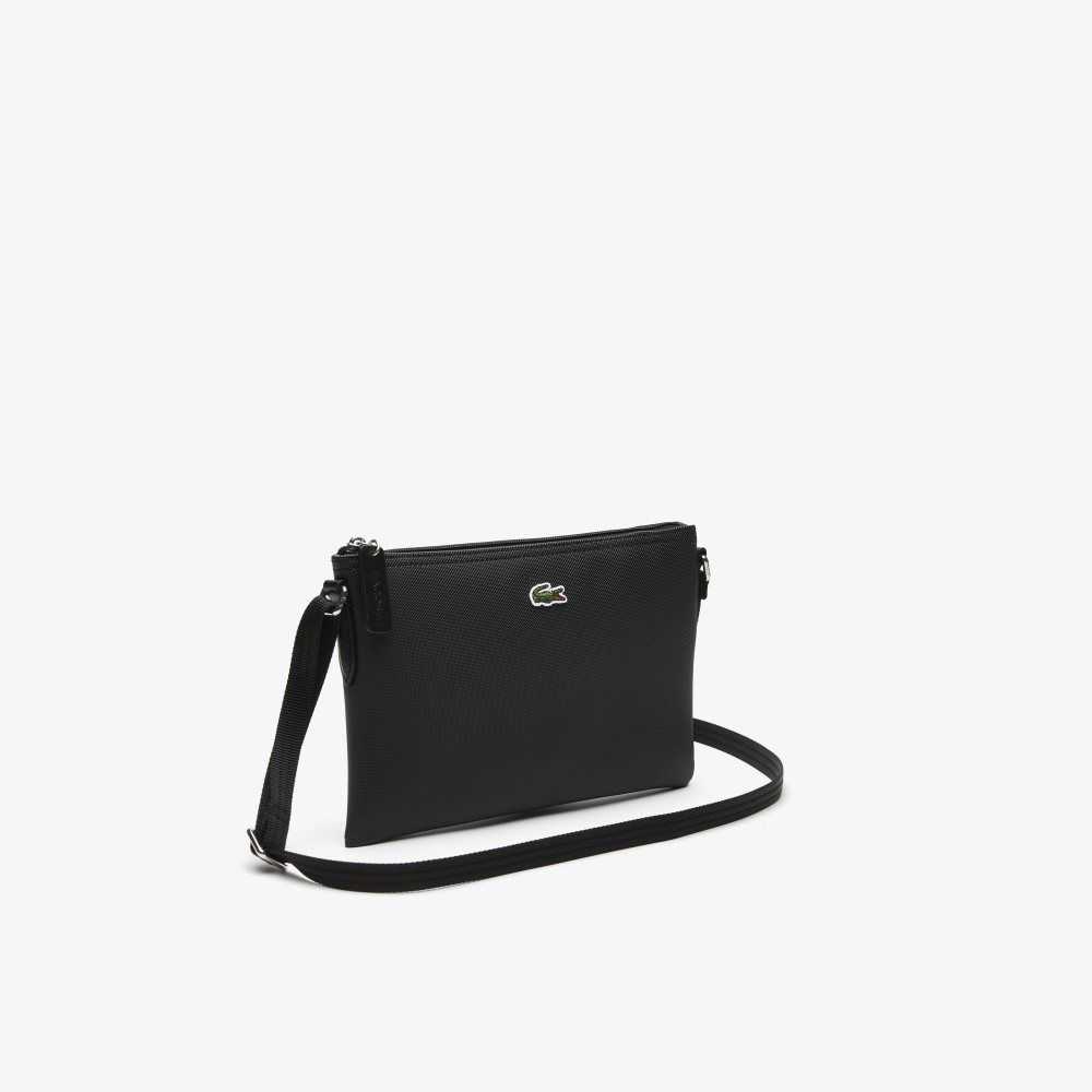 Black Lacoste L.12.12 Concept Flat Crossover Bag | YDQUXS-754