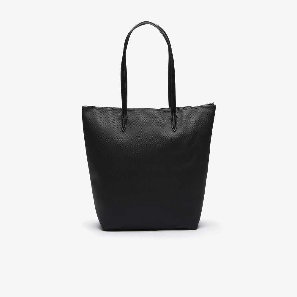 Black Lacoste L.12.12 Concept Vertical Zip Tote Bag | HPTEBM-639