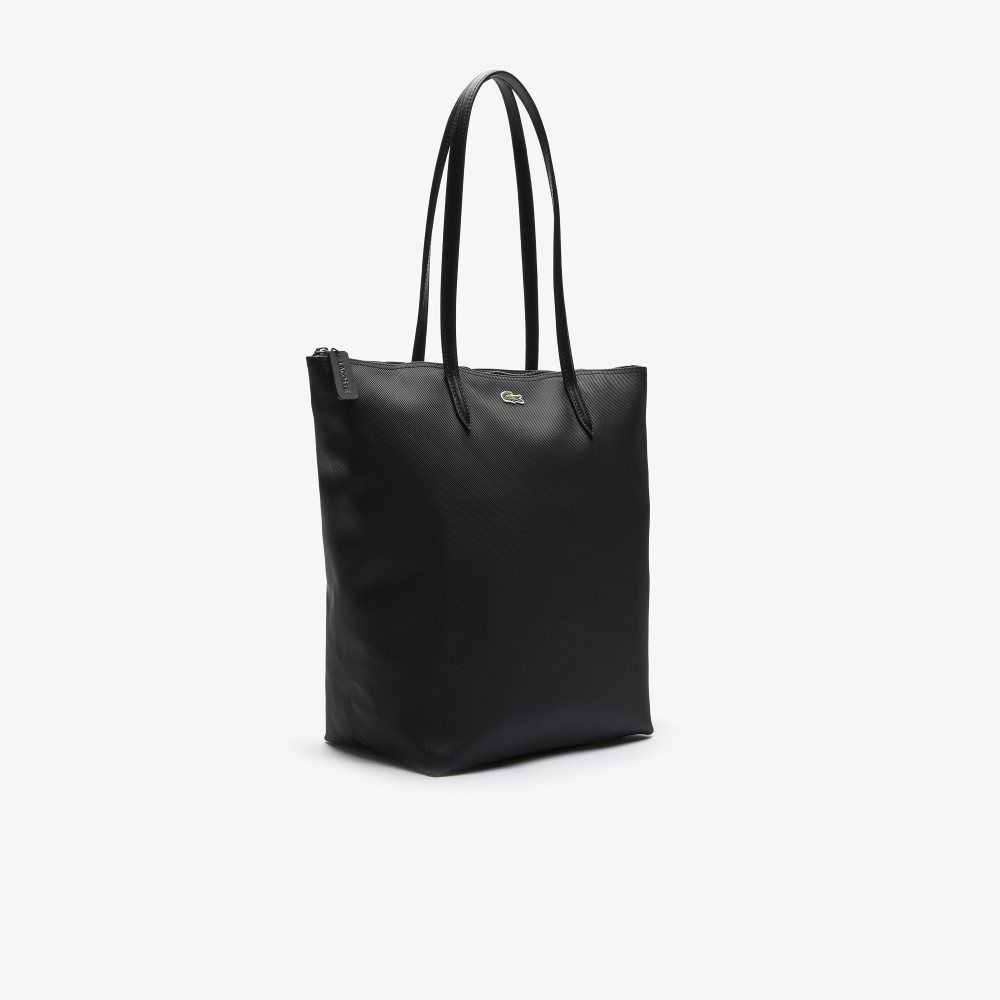 Black Lacoste L.12.12 Concept Vertical Zip Tote Bag | HPTEBM-639