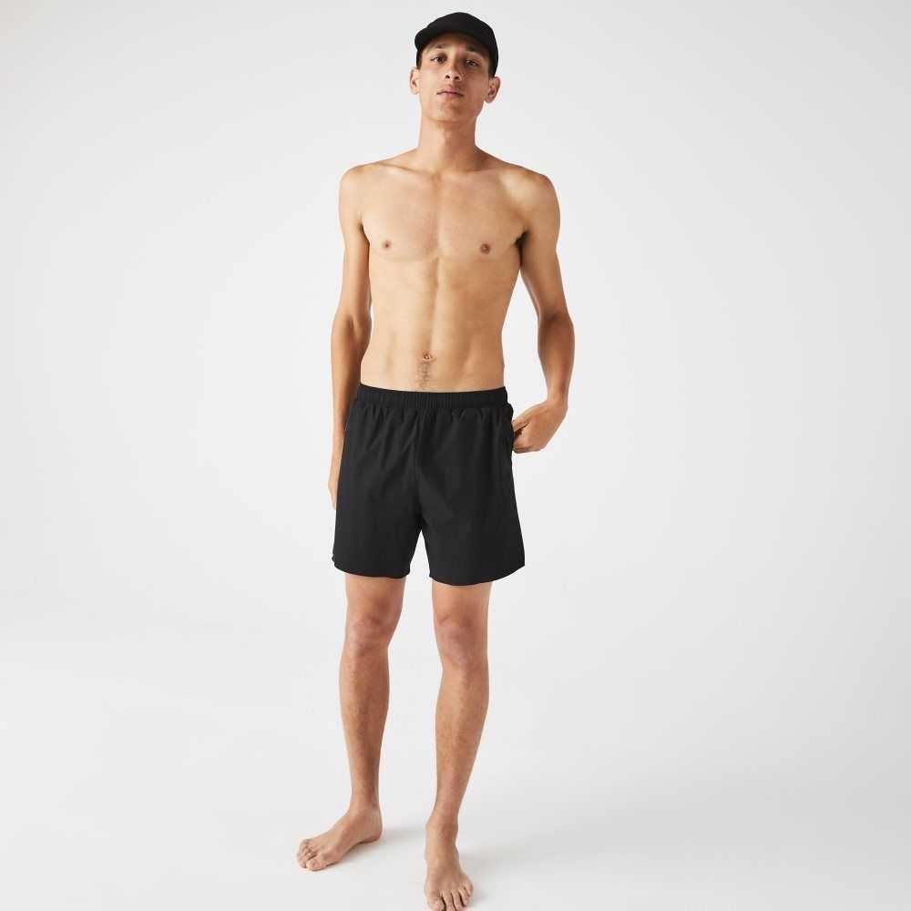 Black Lacoste Light Swim Trunks | QCYPHA-671