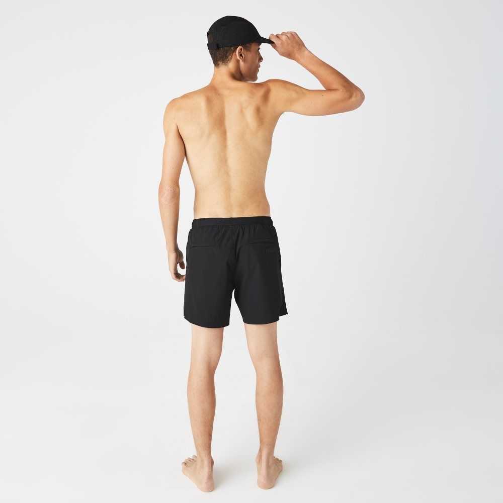 Black Lacoste Light Swim Trunks | QCYPHA-671