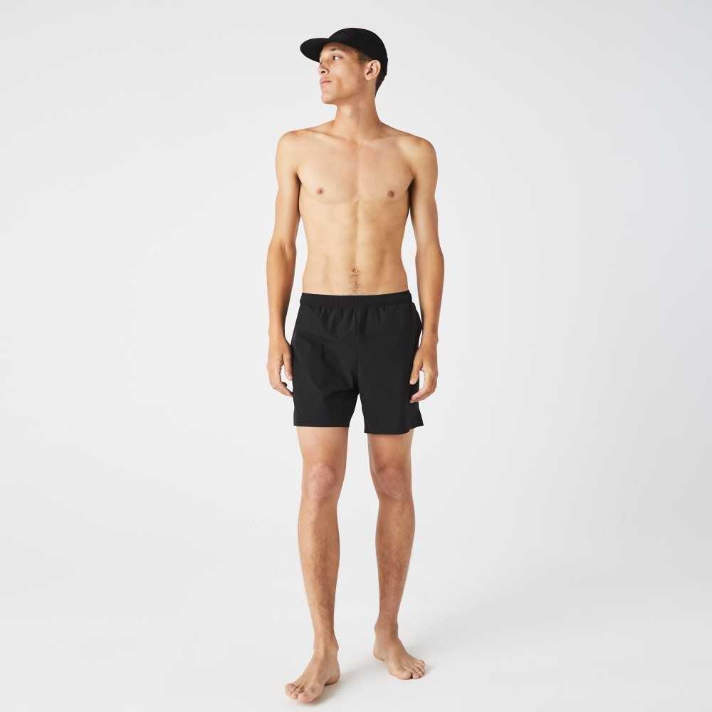 Black Lacoste Light Swim Trunks | QCYPHA-671