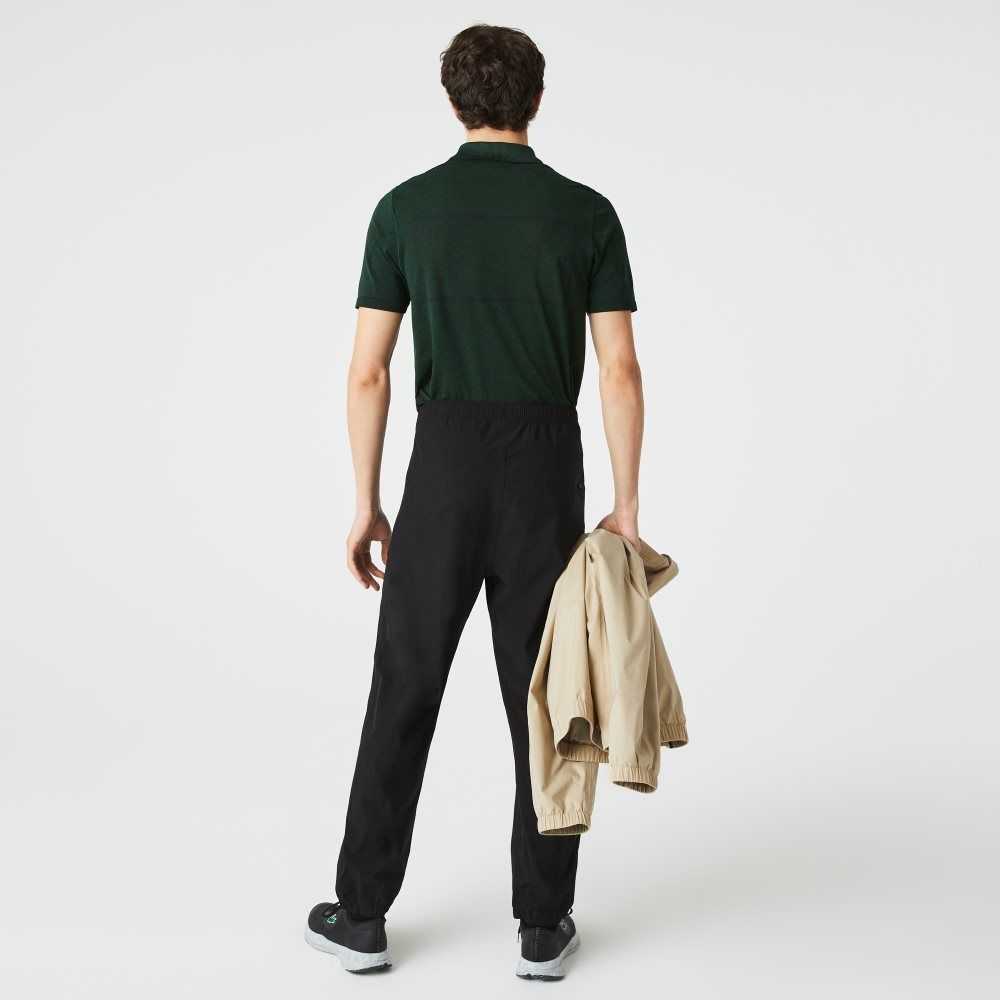 Black Lacoste Light Trackpants | OIQXGS-951