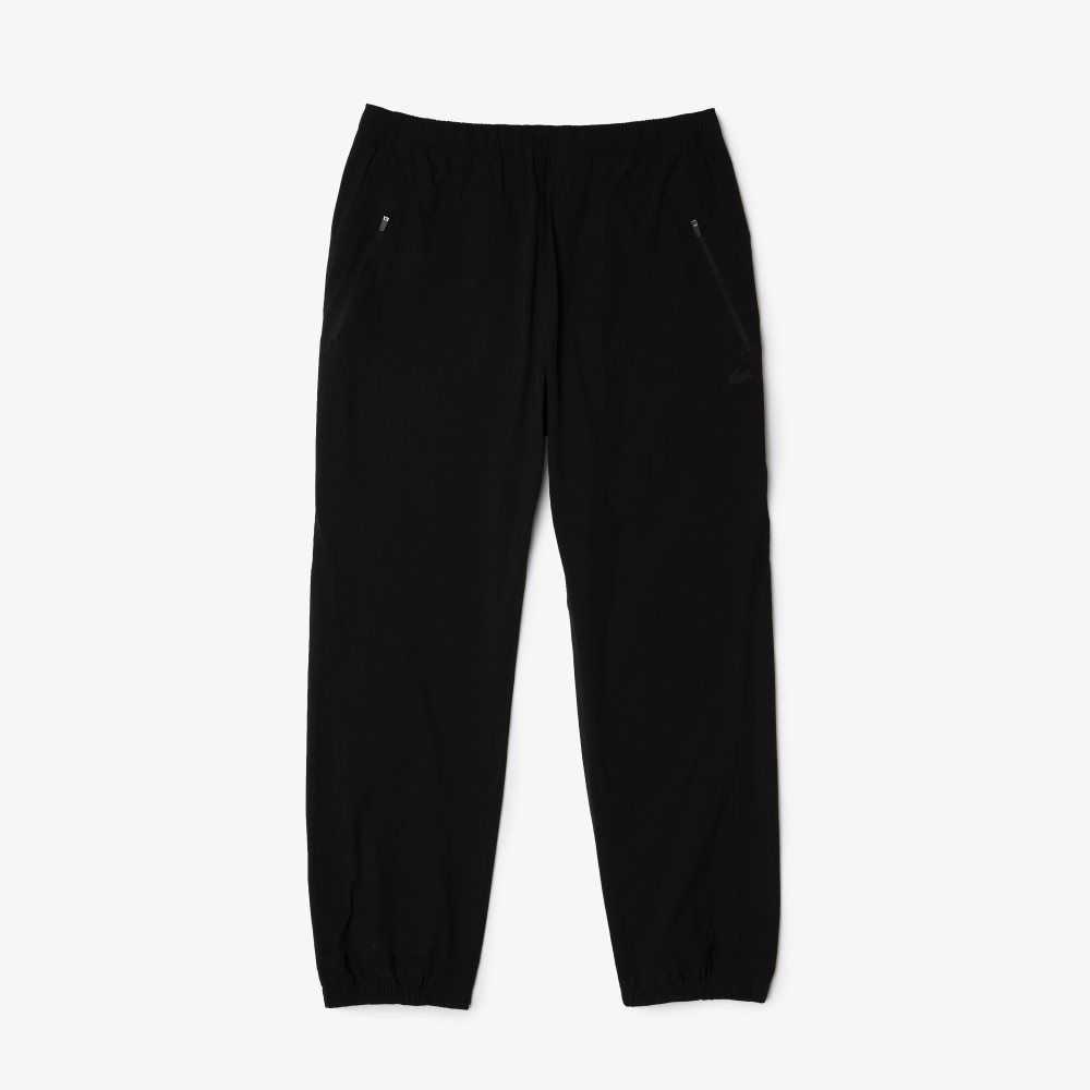 Black Lacoste Light Trackpants | OIQXGS-951