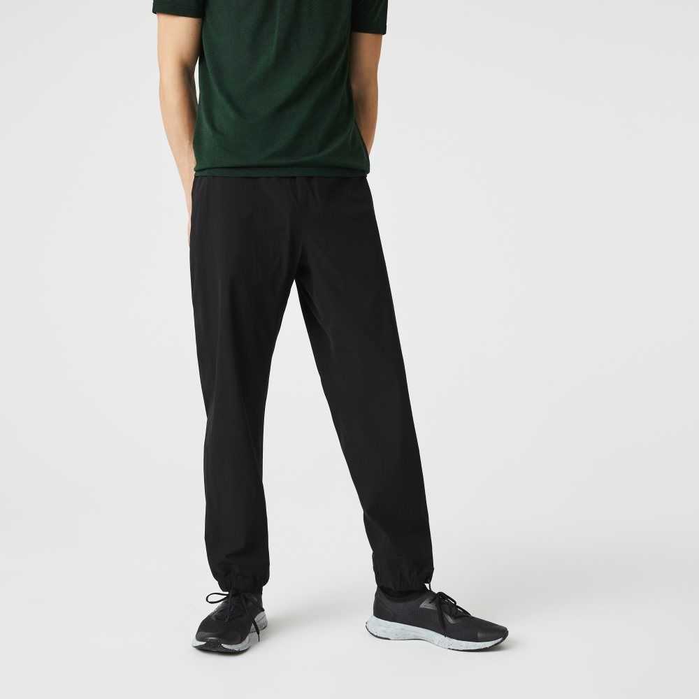 Black Lacoste Light Trackpants | OIQXGS-951