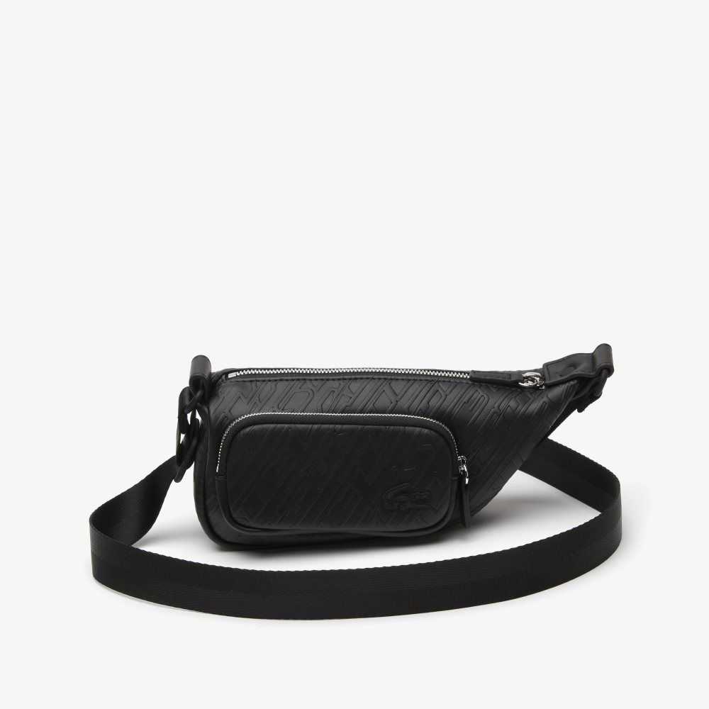 Black Lacoste Logo Print Shoulder Bag - Small | HOFNAG-281