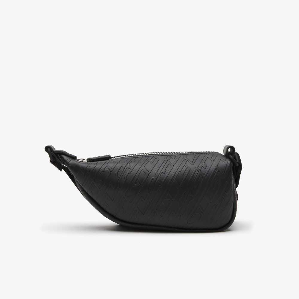 Black Lacoste Logo Print Shoulder Bag - Small | HOFNAG-281