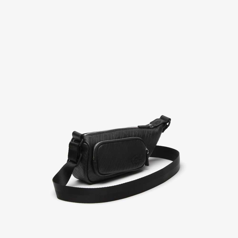 Black Lacoste Logo Print Shoulder Bag - Small | HOFNAG-281