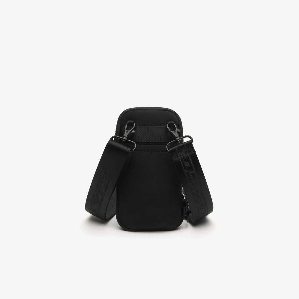 Black Lacoste Logo Strap Smartphone Holder | KJDIGA-807