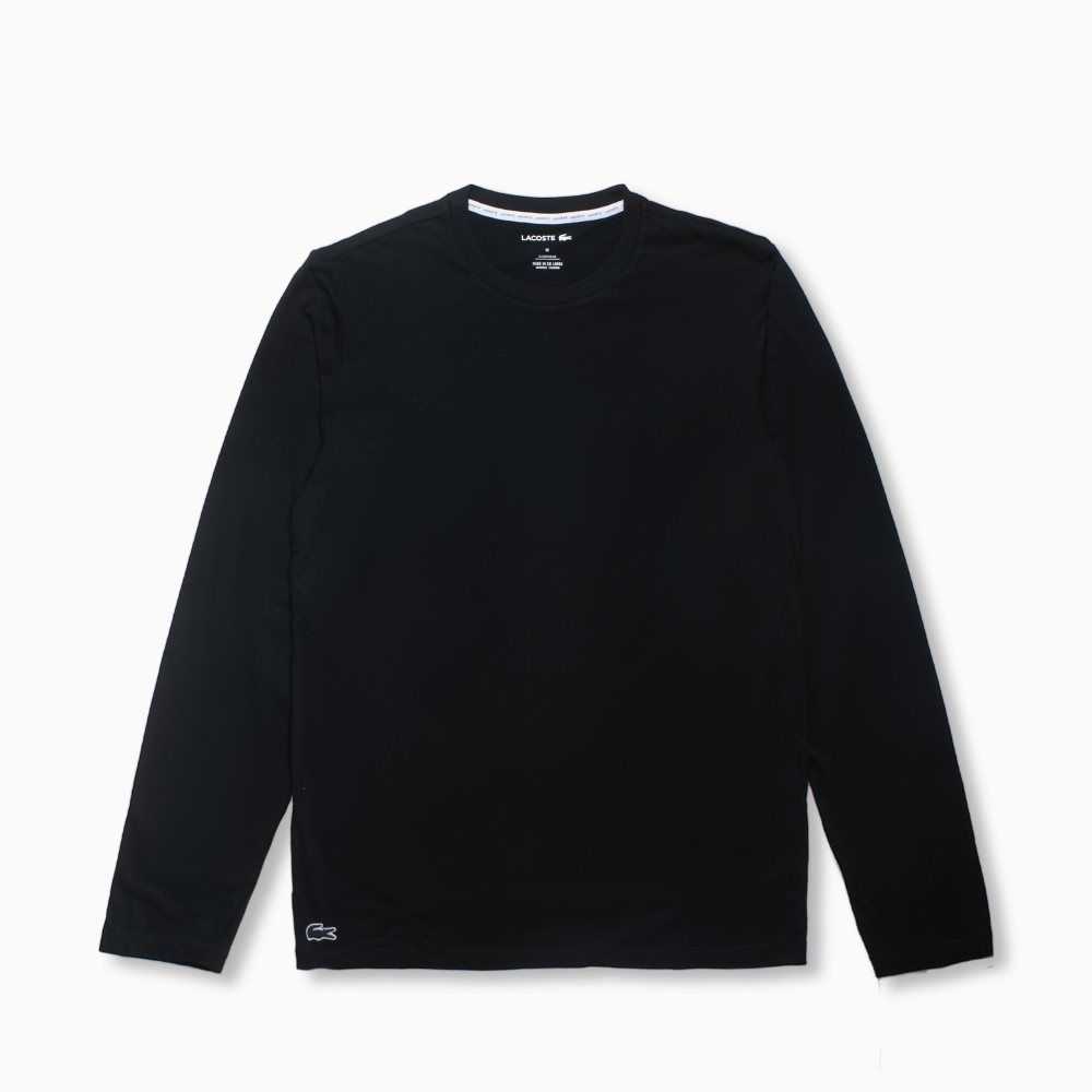 Black Lacoste Long Sleeve Lounge T-Shirt | DFCBHX-479