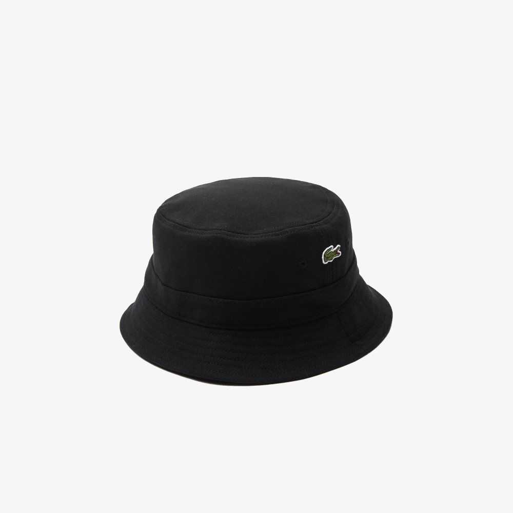 Black Lacoste Organic Cotton Bucket Hat | MCAPHJ-538