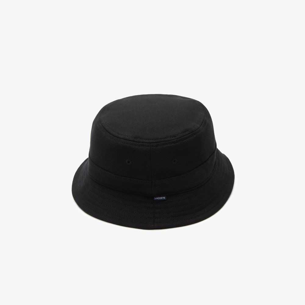 Black Lacoste Organic Cotton Bucket Hat | MCAPHJ-538