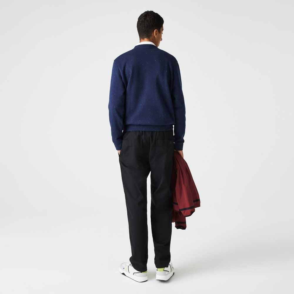 Black Lacoste Organic Cotton Gabardine Chinos | YUEMOC-137